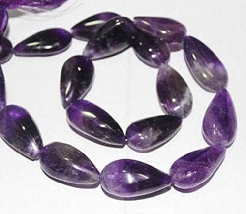 Natural Pink Amethyst Smooth Pear Drop Gemstone Craft Loose Beads Strand 15 Inch Long 13mm 22mm Code-HIGH-1782
