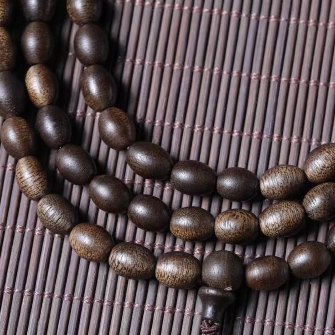 8mm*108 Pieces of Natural Wild Sugar Knot Vietnam Nha Trang White Qinan Agarwood Old Material Jujube Bead