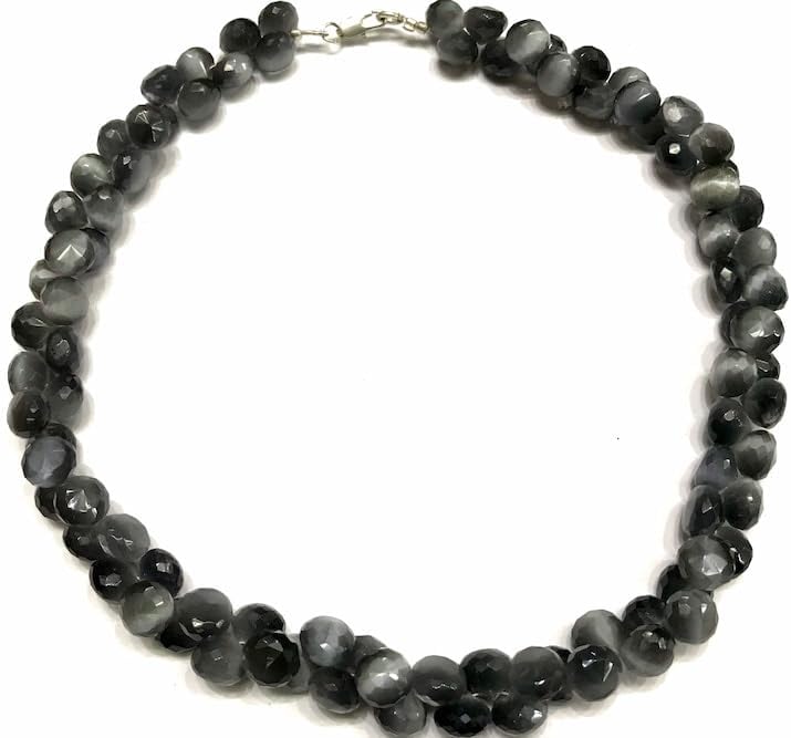 Natural Black CATSEYE Onion Faceted Beads 10mm 16 inch Long String Jewelry Making Gemstone Beads for Necklace Bracelet