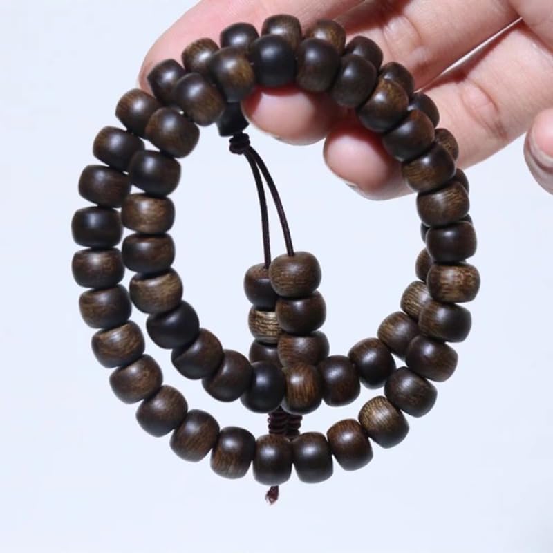 Brunei Qinan agarwood Apple Beads, 8mm*54 Beads, Nine-Part Meditation Beads with a Sweet, Cool, Milky Fragrance and Soft Qinan Texture