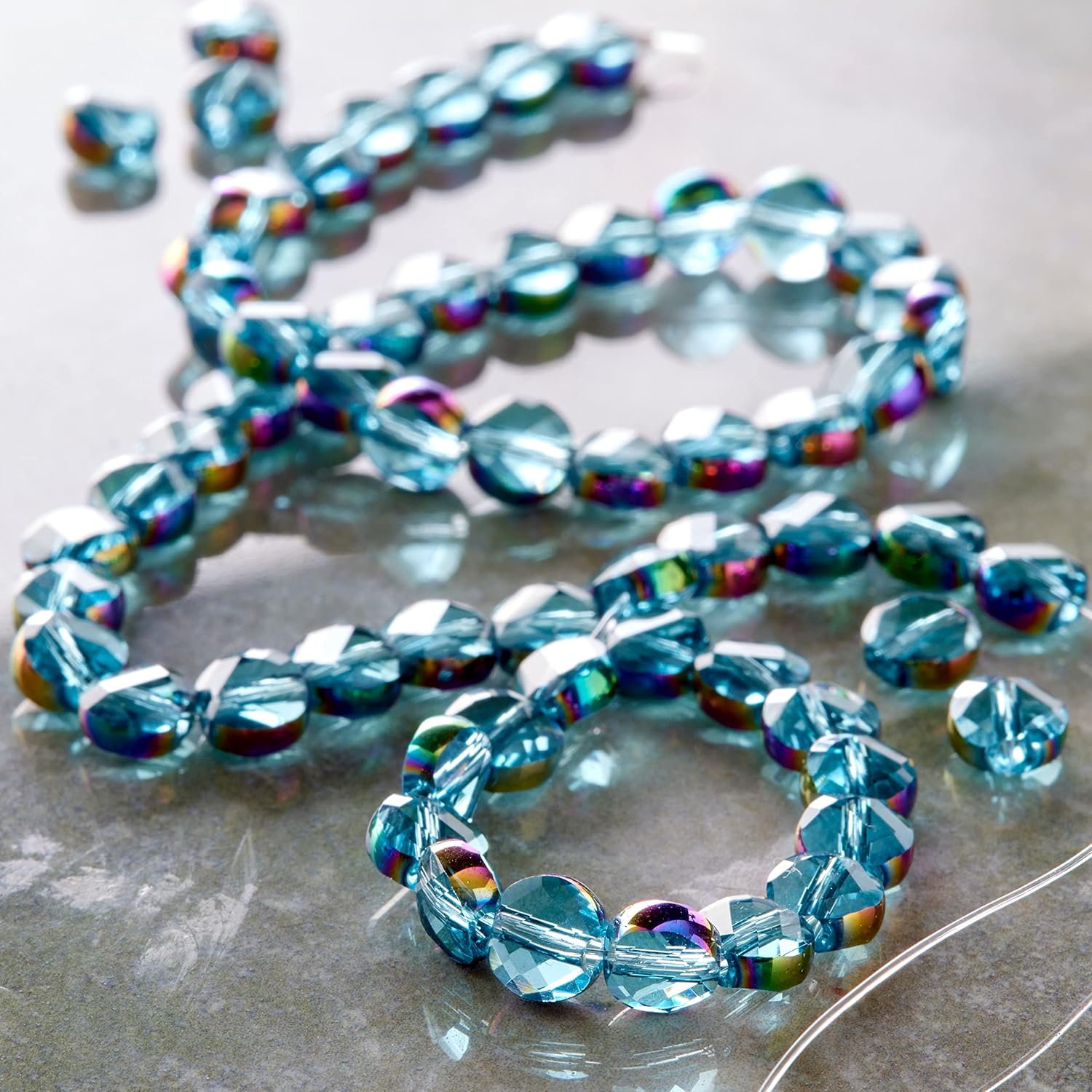 Bead Landing Shiny Aqua Clear Glass Beads, 6mm, 12 Packs: 2 ct. (24 Total)