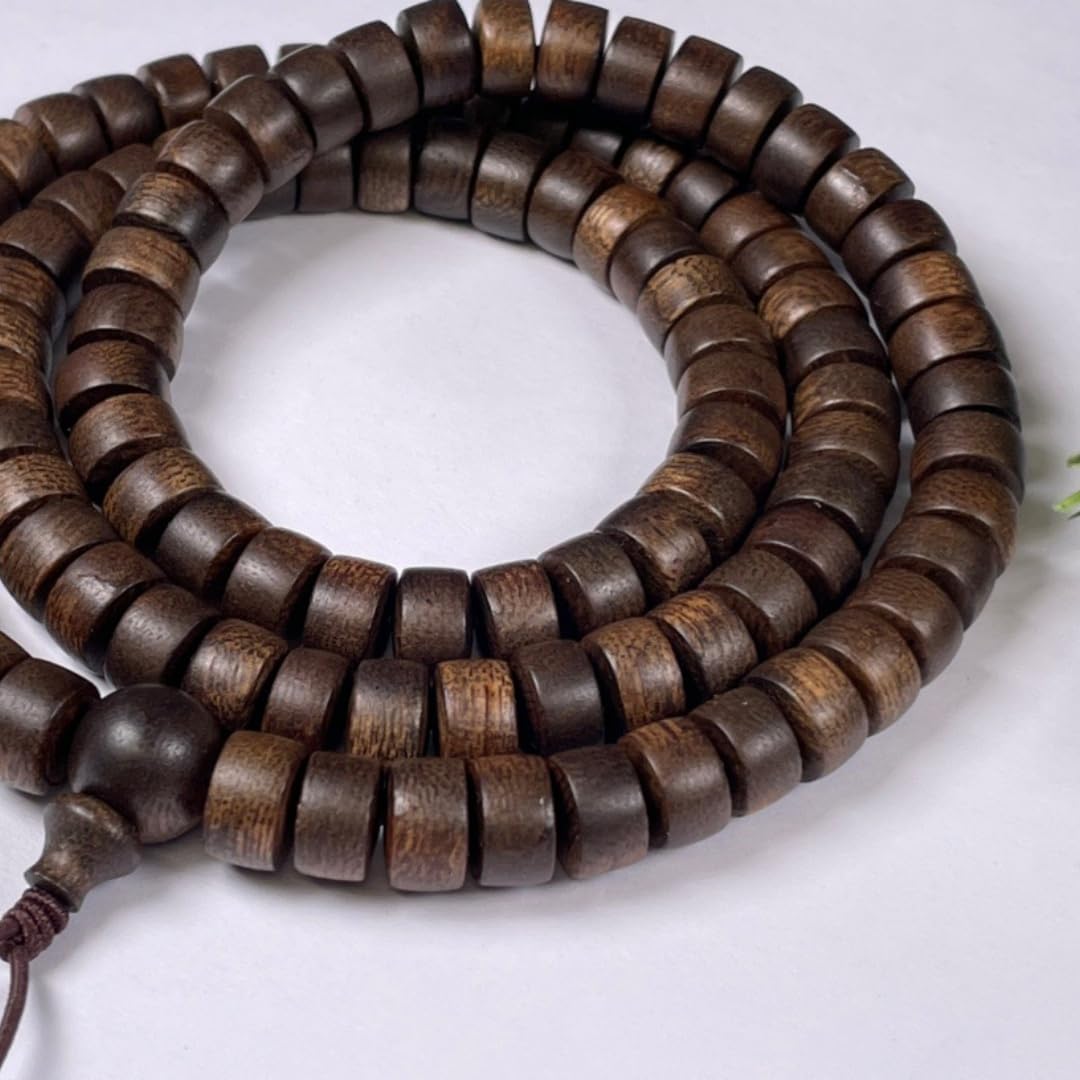 Vietnamese Nha Trang White agarwood Prayer Beads, Each Piece 6mm*108 Pieces, Dense, Sweet, Cool and Water-Sinking Grade