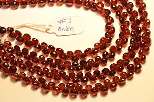 13 inch natural beads strand of 5-6mm faceted onion pyrope garnet gemstone briolletes beads for DIY jewelry - necklace, bracelet, earring, ring.