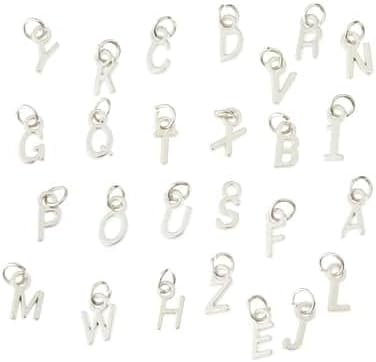 Bead Landing 12 Packs: 26 ct. (312 total) Mini Rhodium-Colored Alphabet Capitals Charms