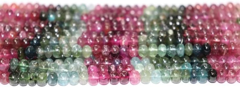 Multi Tourmaline Smooth Rondelle Beads 6-6.5 mm Tourmaline Smooth Wholesale Beads Smooth Rondelle Beads for Making Jwelery