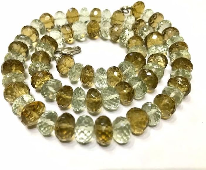 Natural Bear Quartz rondelle Faceted Beads 9x10 18 inch Long String Jewelry Making Gemstone Beads for Necklace Bracelet