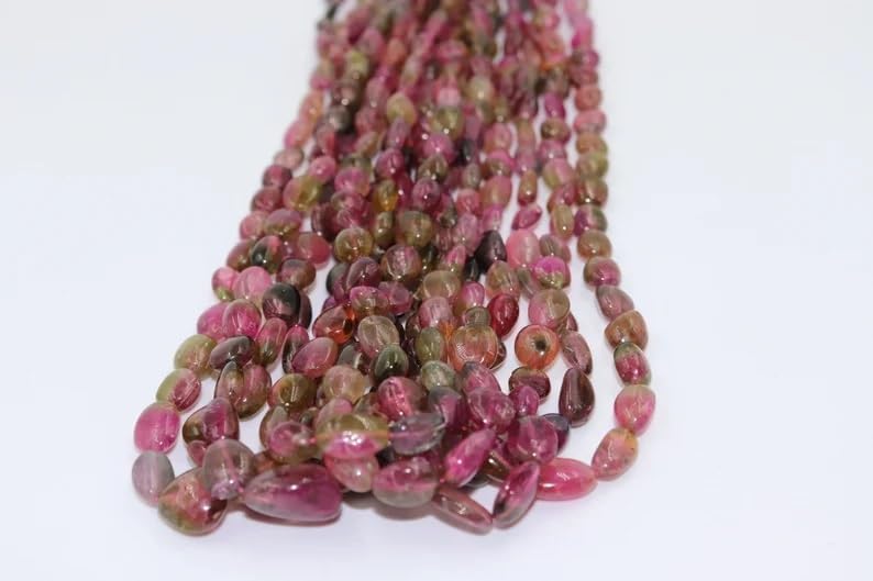 Watermelon Tourmaline Smooth Oval Shape Beads 5 * 7-6 * 8 mm Tourmaline Smooth Oval Shape Bead Tourmaline Necklace for Making Jwelery