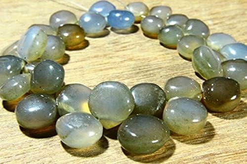 7 inch Strand of Natural Chalcedony 9-13mm Heart Smooth briolette Beads for DIY Jewelry Making. |BRIO_01813
