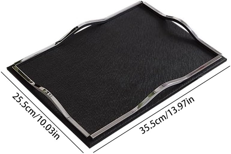 Tray Modern Porch Black Leather Aromatherapy Tray Living Room Tea Table Coffee Snack Tray Serving Trays