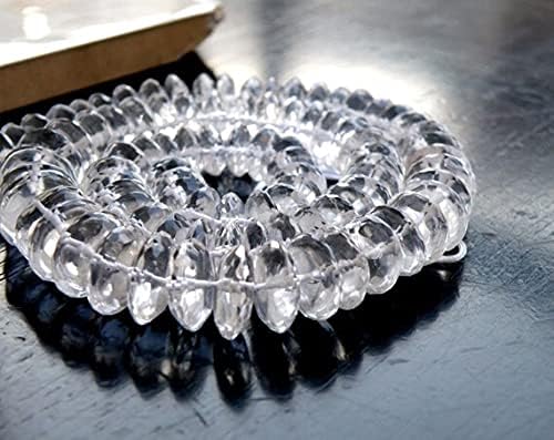 Crystal Quartz Gemstone Rondelle German Cut 8.5mm 30 Beads