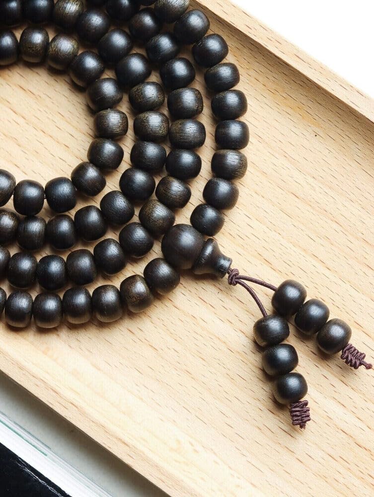 Agarwood 8mm Natural Vietnam White chess nan agarwood Bracelets Buddhist Prayer Beads