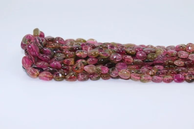 Watermelon Tourmaline Smooth Oval Shape Beads 5 * 7-6 * 8 mm Tourmaline Smooth Oval Shape Bead Tourmaline Necklace for Making Jwelery