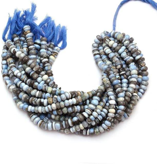 Natural Boulder Opal Loose Gemstone 7mm-9mm Rondelle Smooth Beads 13inch 5 Strand CHIK-STRD-84287