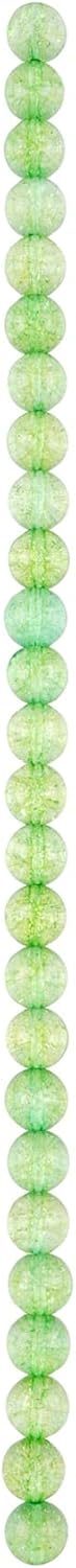 Bead Landing Light Green Quartz Round Beads, 12 Pack