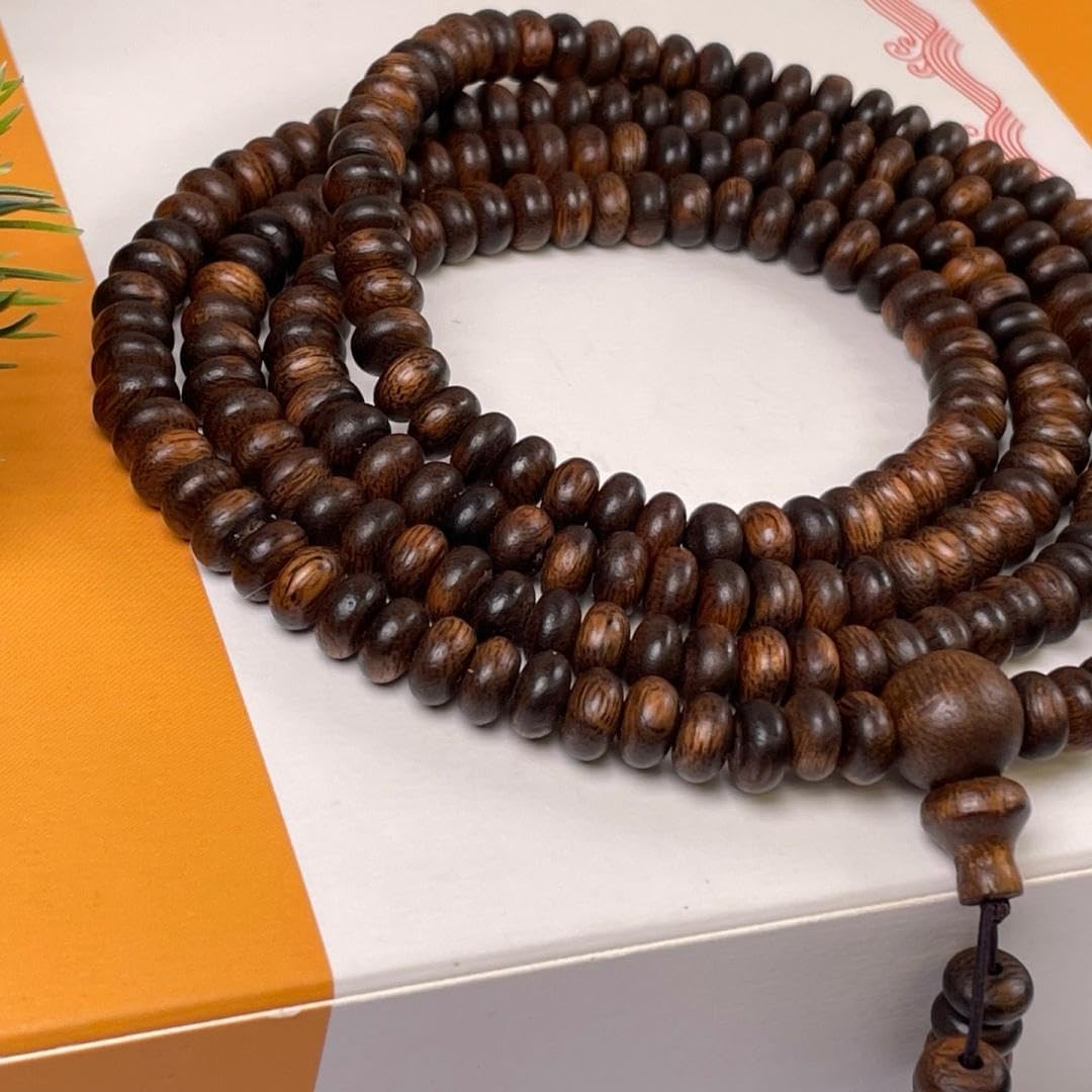 Vietnamese Nha Trang agarwood Abacus Beads and Prayer Beads, Each Piece 5mm*216 Pieces, Dense, Sweet, Cool and Water-Sinking Grade