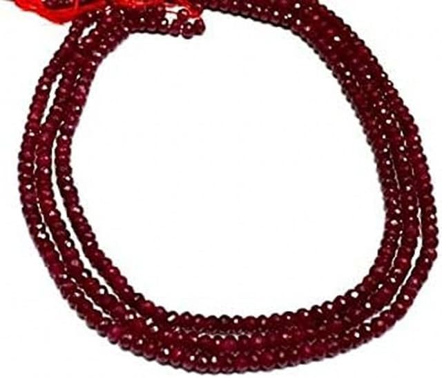 Natural Ruby Micro Faceted Rondelles,Size 4.5-5.5 mm Approx 16 inch lot of 25 Strands CHIK-STRD-98823