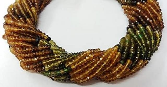 Natural Petro Tourmaline Micro Faceted Rondelle Beads Measure 3-4mm 13