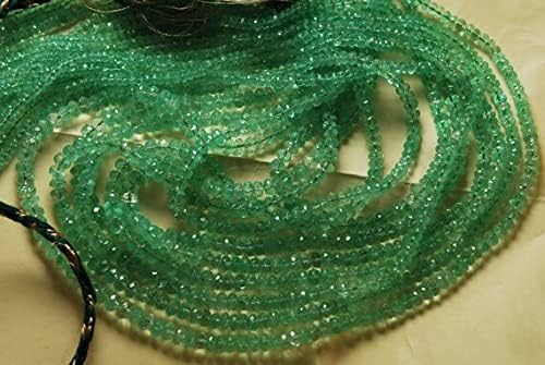 BEADS GEMSTONE 10 x 14 Inches, AAA Quality, Colombian Emerald Faceted Rondelles, Size 2.80-3.20mm LIMITED Quantity for Low Rate Code-HIGH-4024