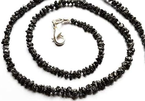 1 Strand Natural Black Diamond Beads Necklace 16 Inch Full Strand 3 to 5MM Size Code-HIGH-4549