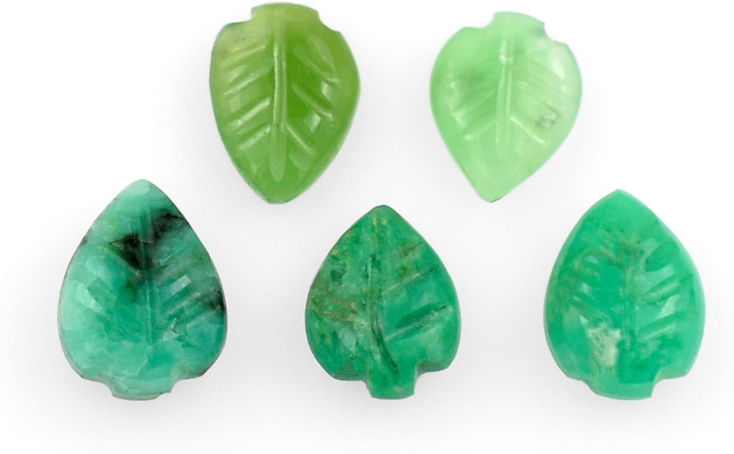 Chrysoprase Gemstone Beads Leaf Shape - Carved 6X9 to 7X9 MM Leaves Carving Briolette Loose Stone Bead for Jewelry Making Wholesale Lot