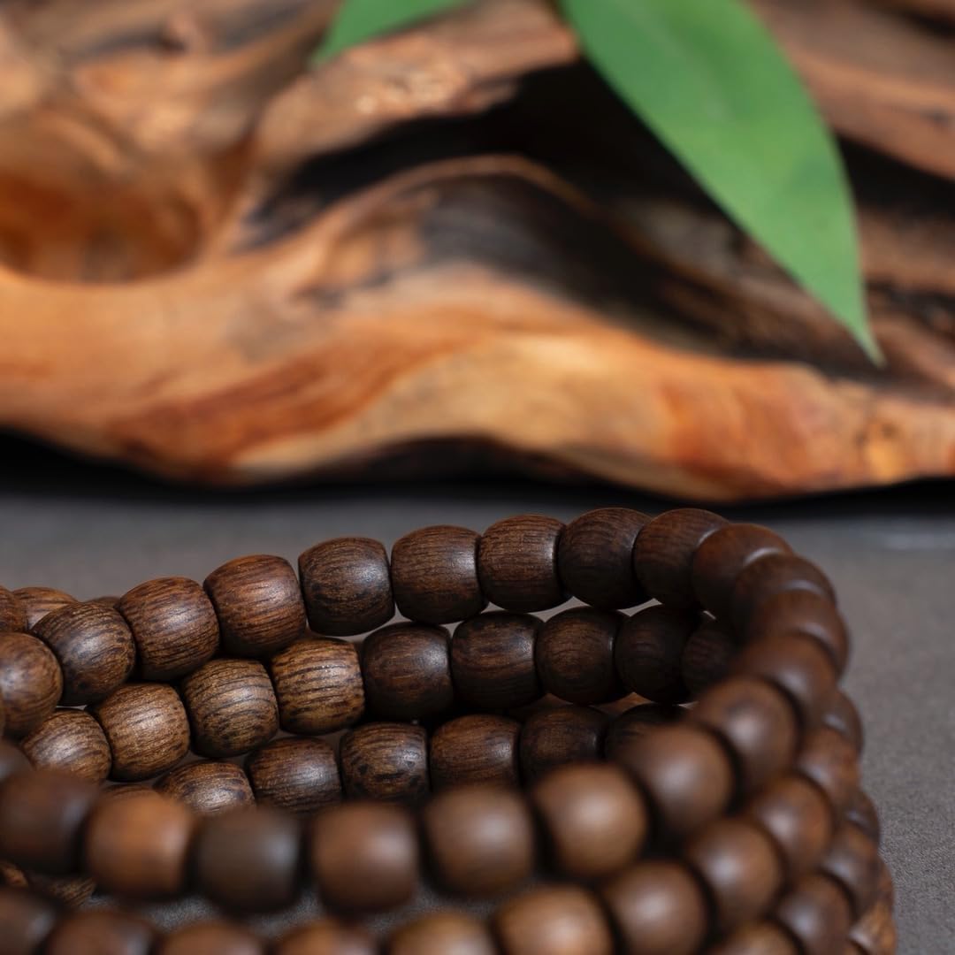 Fusen Red Clay Agarwood Prayer Beads 6×6mm*108 Beads, Sinking Grade