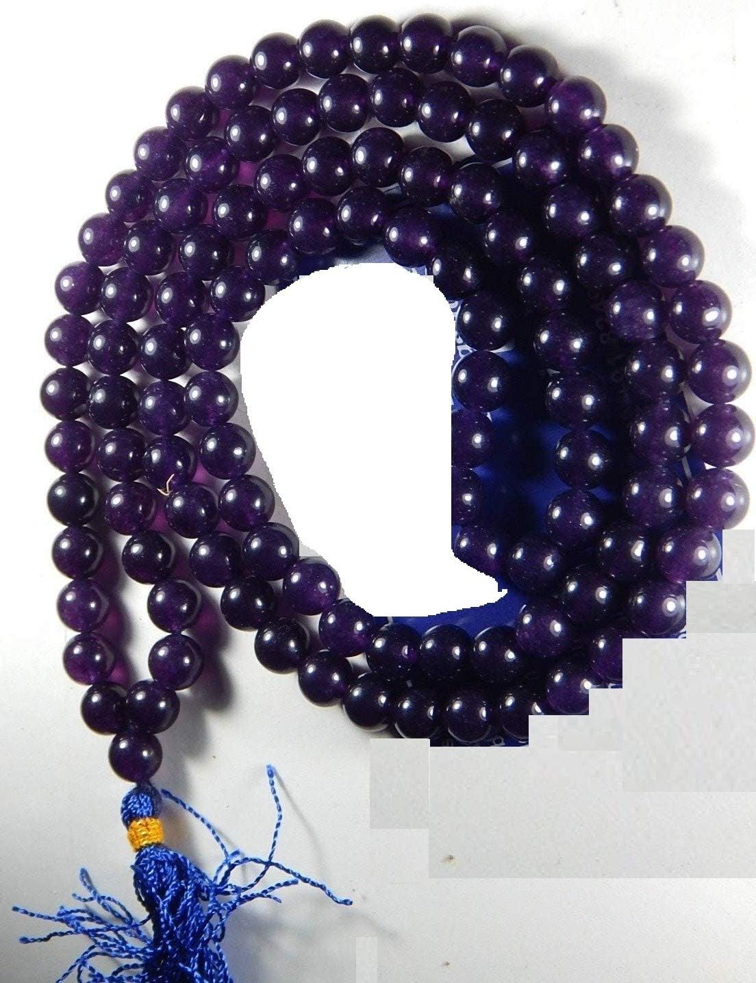 XUETZALCOATL Natural Amethyst Jamunia Mala Rosary 6mm for Pooja Japa 108 Beads