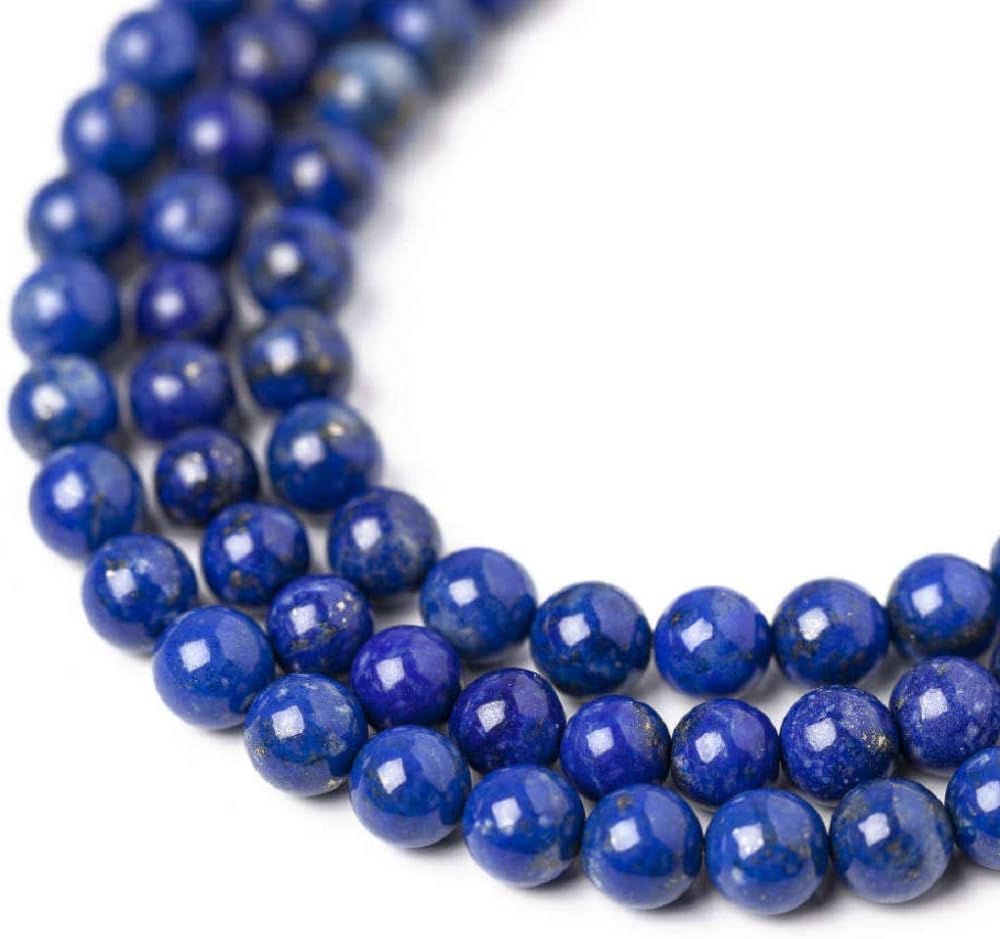 numeroastro Natural & Original Lapis Lazulli/Laajwad Hand Knotted Round Beads Mala (108+1 Beads) (8 mm)