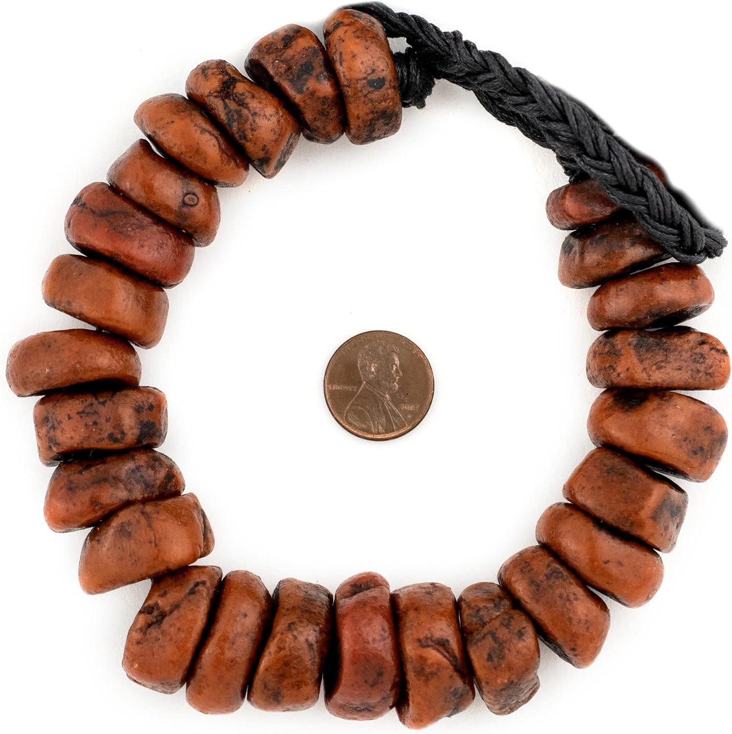 The Bead Chest Chunky Moroccan Coral Amber Resin Beads 24mm Morocco African Orange Disk Large Hole 11 Inch Strand Handmade