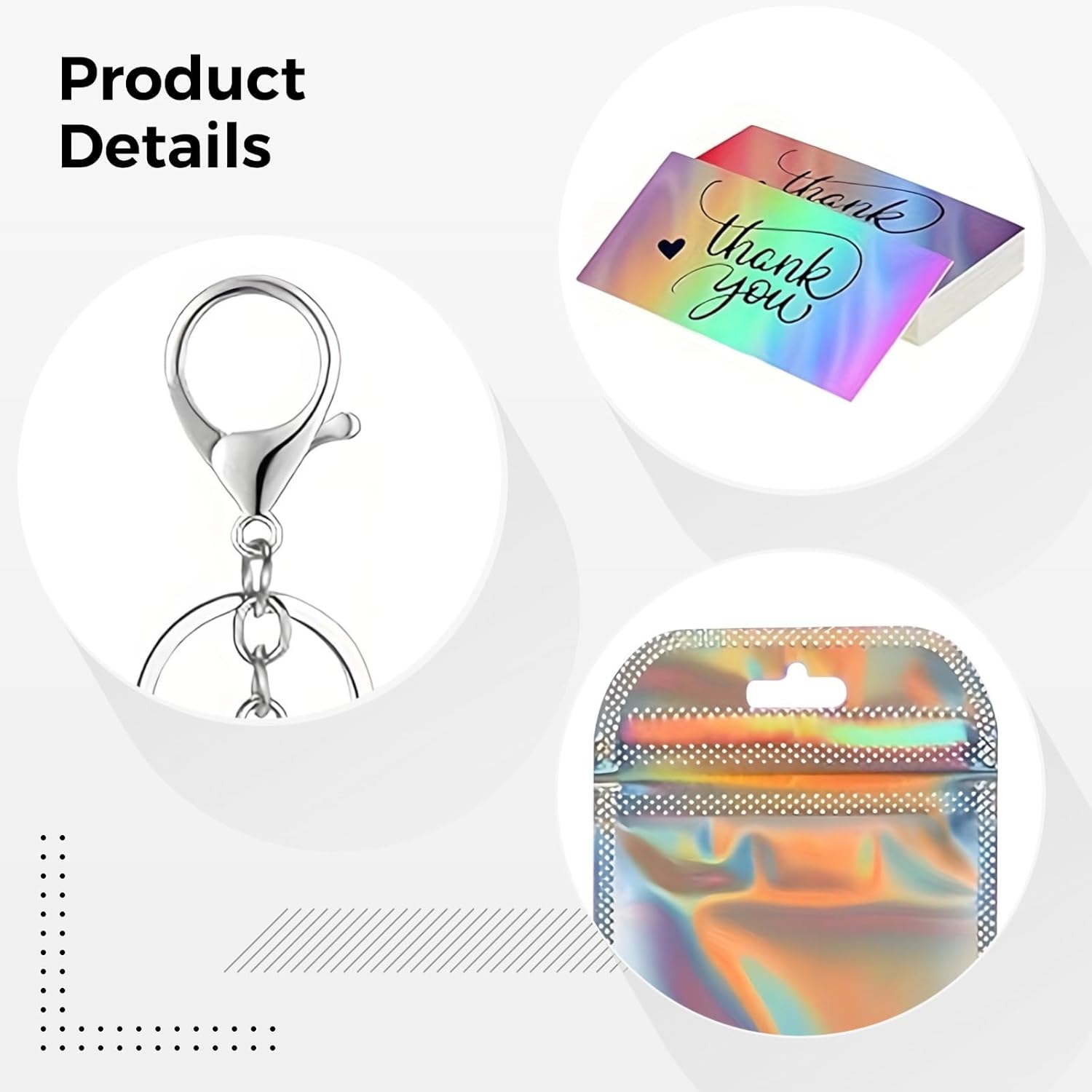 30 Colorful Keychain For Beading Diy Kit With Gift Bags & Thank You Cards