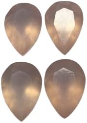 Pink Chalcedony Pear Cut Faceted Pointed Back Loose Gemstones for Earrings Pendant & Jewelry Making (10 Pieces) Set (15x20 MM)
