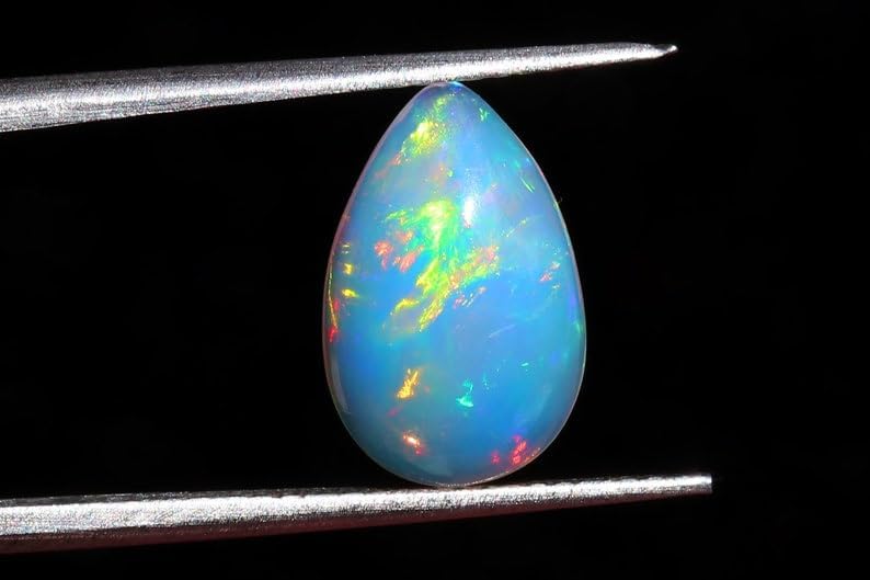13.9x9x4.3mm Ethiopian Opal Cabochon AAA Quality Ethiopian Opal Pear Cabochon Ethiopian Opal Cabochon Natural welo opal multi fire opal loose Gemstone For Jewelry Making