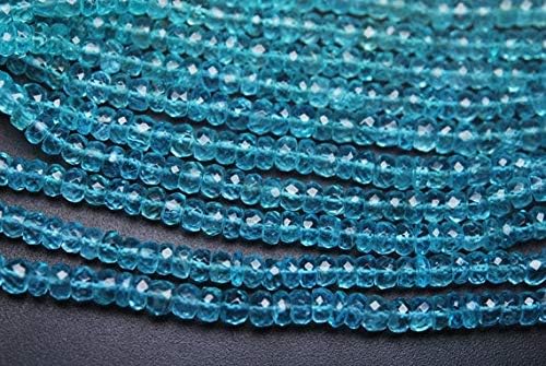 13 inch natural beads strand of 5-5.5mm faceted rondelle green apatite gemstone beads for DIY jewelry - necklace, bracelet, earring, ring.