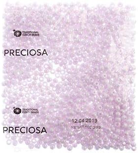 Czech Glass Seed Beads 2/0 (6.1mm Diameter) Opaque Natural Pink Luster DIY Jewelry Making Beads - 250g Bulk Bag by Preciosa (Jablonex)