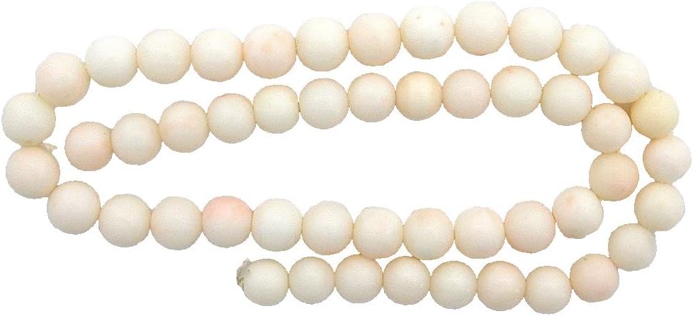 Vintage 8.5mm - 8.9mm Round Italian Angel Skin Coral Bead 15