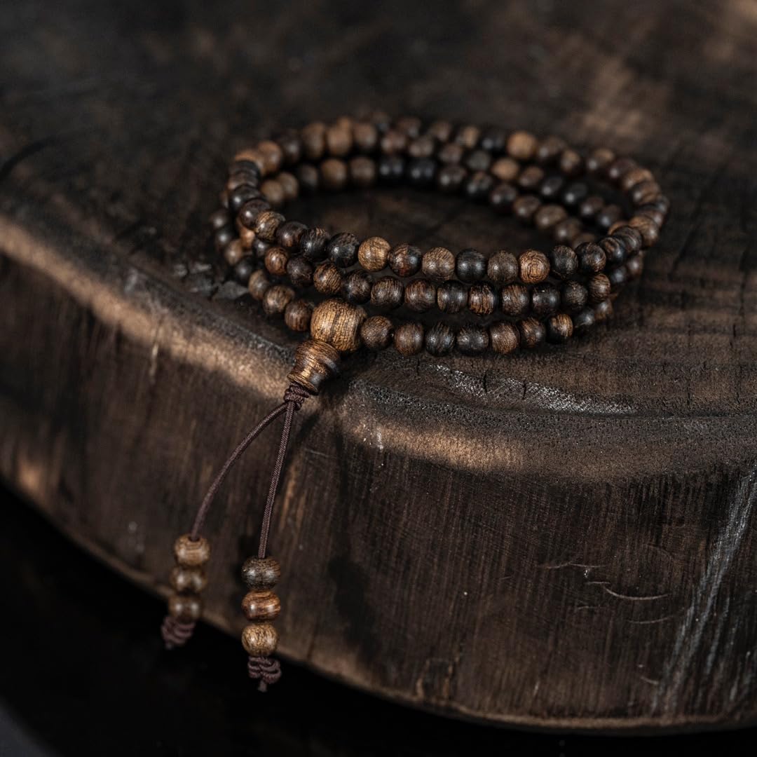 Vietnamese Nha Trang White Agarwood Burl Old Material 4mm*108 Beads Multi-Circle Prayer Beads Sink-Grade