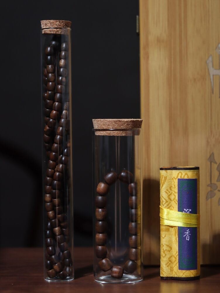 Agarwood 12+8mm Fusen Red Clay Nine Points Sinking Agarwood Set of Buddha Beads Rosary