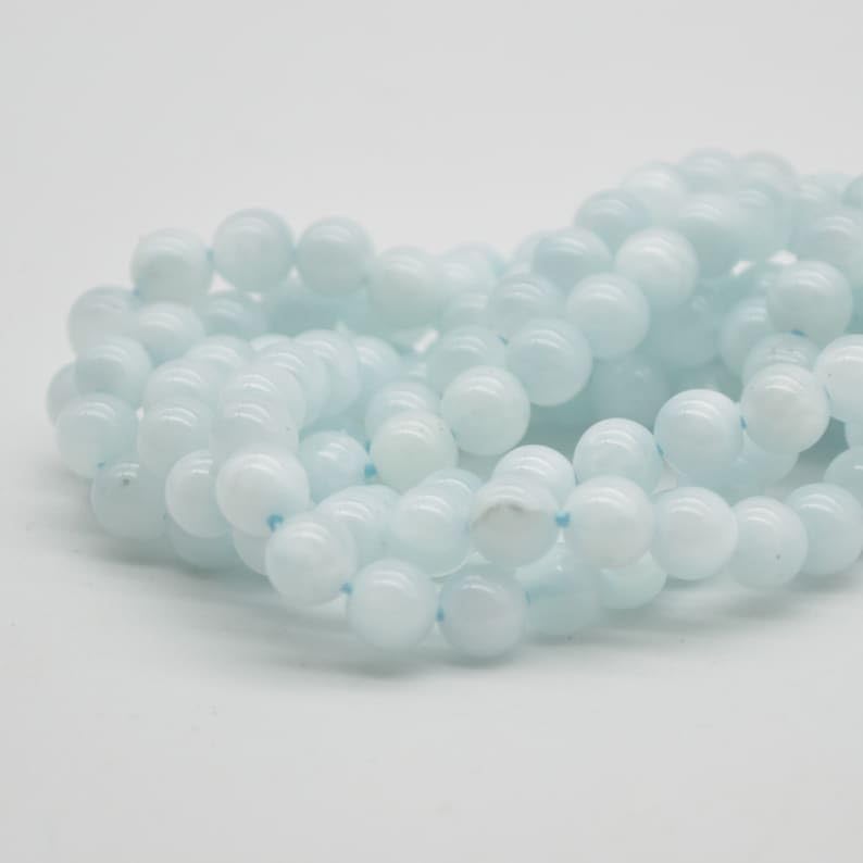 13 inch Strand of Natural gem Light, 6mm Round Smooth Beads for DIY Jewelry Making. | Beads_05091