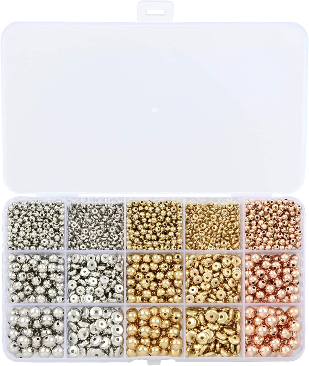 Bead Landing Plastic Spacer Beads Mix – Assorted Colors, Shapes & Sizes for DIY Jewelry Making, Bracelets, Necklaces & Crafts, 6 Pack