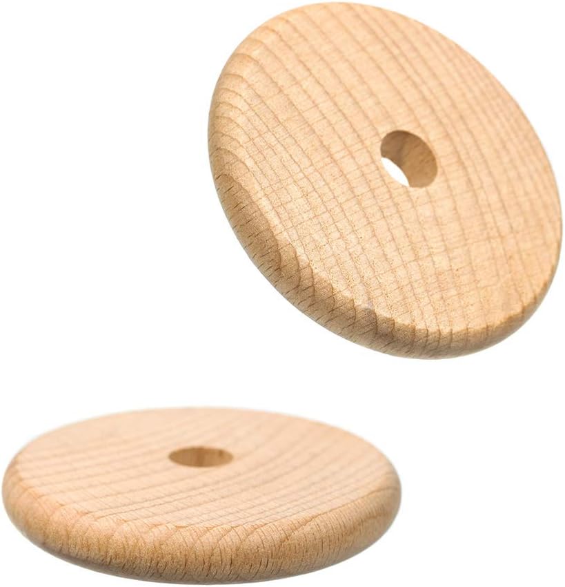 Craft County 3 Inch Wooden Disc Bead – for DIY Projects, Making, and Counting Tiles (100 Pack)