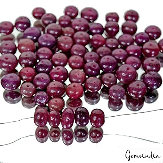 1000 Ct /46 Pcs~ Natural Top Red Ruby Round Cabochon 11mm-15mm Drilled Beads for Jewelry