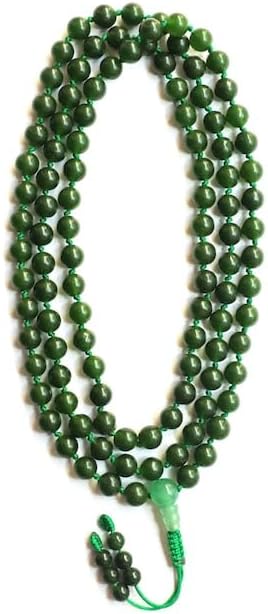 Natural Dark Green Tibetan jade 6mm 108 Mala Beads, Spiritual, Meditation Beads, Reiki, Japa Mala, Buddhist Prayer Beads, Yoga Bracelet, healing beads LKMALA-RRGU-833