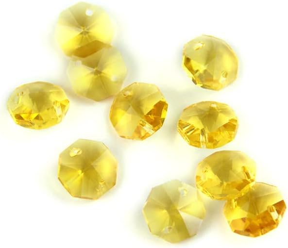 14mm Two Holes 2000pcs/Lot Glass Octagon Beads Crystal Drops For Chandelier - (Color:)