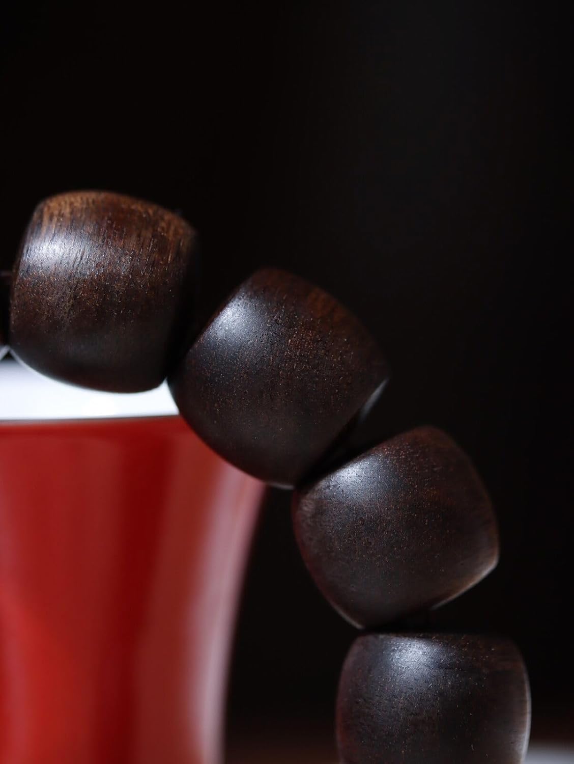 Agarwood 16mm x 14pcs Old Material Fusen Red Earth Agarwood Skewers Buddha Beads Rosary