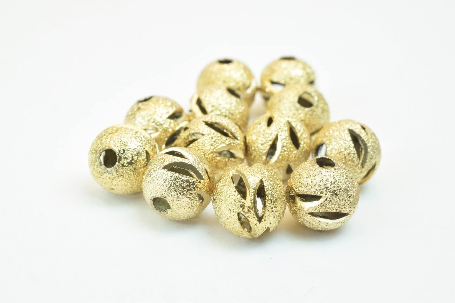 Beaded Jewelry 18K Gold Filled EP Beads Size 8mm/10mm Stardust with Diamond Cut Round Ball Beads Findings GF3335/GF3380