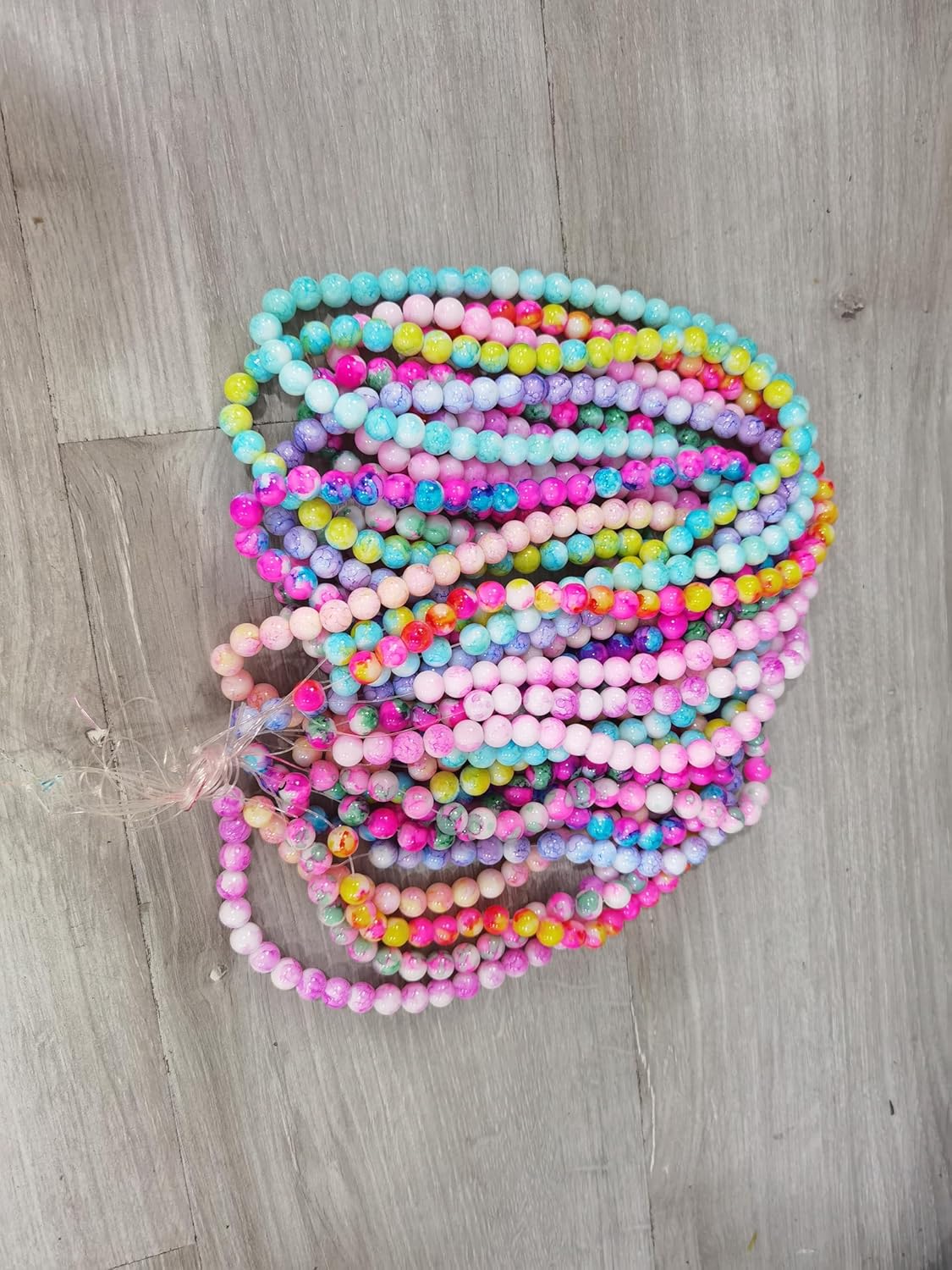 10mm 40pcs Mixed Glass Beads - 20 Strand Set for DIY Jewelry Making - Women’s Accessories - (Color: Mixed Color 7 / Size: 10mm)
