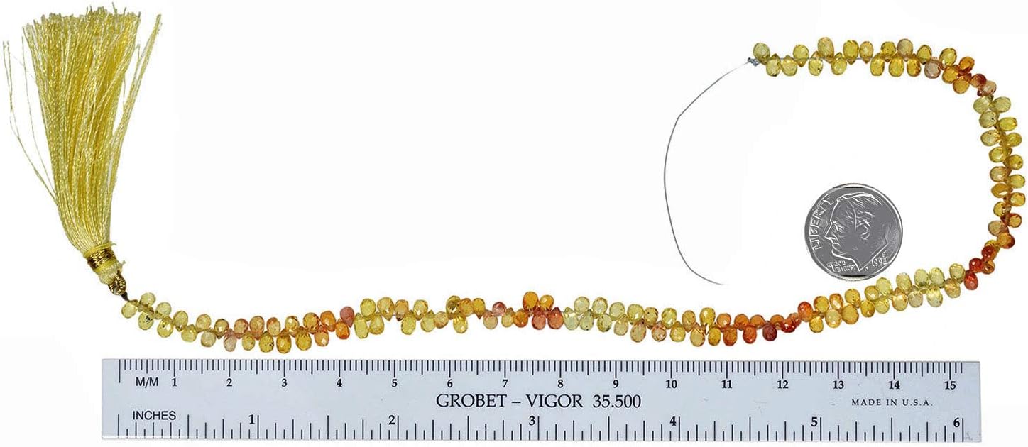 uGems Yellow Sapphire Shades Beads for Expert Stringers Songea 3mm-5mm Very Tiny 9 Inch