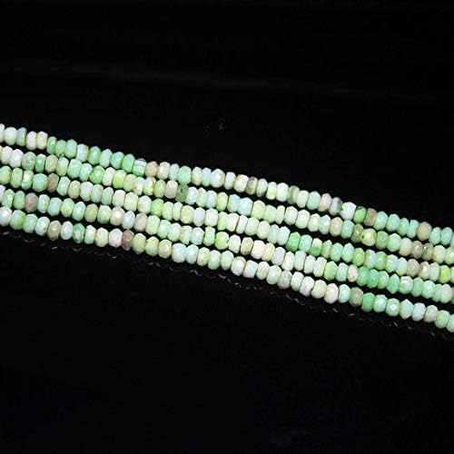 1 strand green opal rondelle faceted 13'' long strand gemstone beads, jewelry supplies for jewelry making, bulk beads, for meditation jewellery gemstone size 4mm
