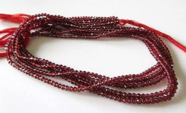 3mm Natural Mozambique Garnet Faceted Round Rondelles Beads, Excellent Cut 13 Inch lot of 5 Strands Chik-STRD- 91830