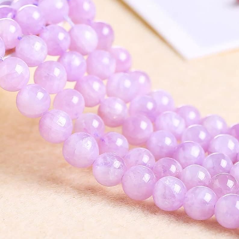 13 inch Strand of Natural gem Kunzite, 8mm Round Smooth Beads for DIY Jewelry Making. | Beads_05018