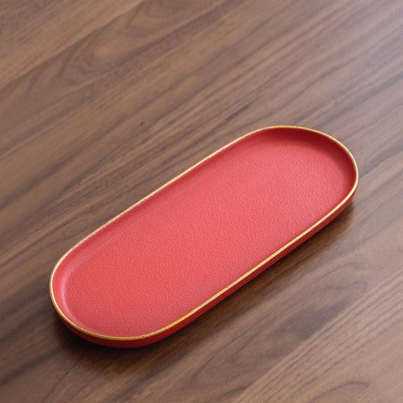 Tray Palace Black Tea Tray Ceramic Tray Home Office Kung Fu Tea Set Simple Small Dry Tea Tray Serving Trays